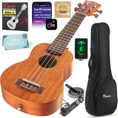 Imagen de Ukelele soprano de caoba con kit principiante: funda Gig Bag, afinador, correa, cuerda y manual instrucciones (idioma español no garantizado)