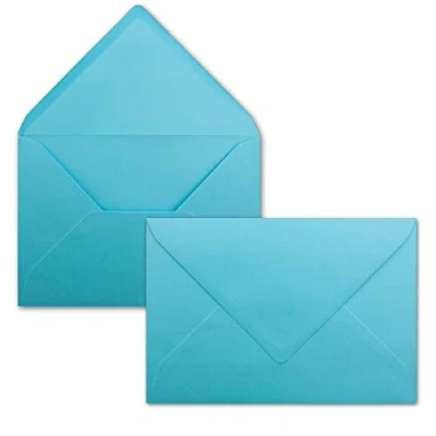 Imagen de FarbenFroh Sobres de color turquesa, 50 unidades, DIN C5, 22,0 x 15,4 cm, adhesivo húmedo, sin ventana, tarjetas Navidad, felicitaciones