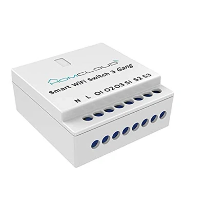 Imagen de Homcloud SM3 Interruptor WiFi Inteligente de 3 Canales Empotrado, controlado por Smartphone y Voz, Control aplicación, Alexa o Google