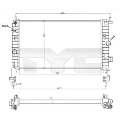 Imagen de TYC 725 0048 R Radiador, refrigeración del motor 610 359 23 Aletas unidas mecánicamente OPEL: Meriva A