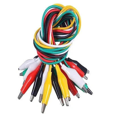Imagen de 10 clips de cocodrilo, cocodrilo pequeños, cables prueba multímetro eléctrico, multímetro, mini