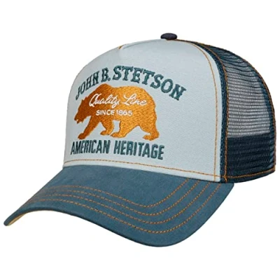 Imagen de Stetson JBS Bear Trucker Gorra Small Hombre Camionero de béisbol Malla Snapback, con Visera Verano/Invierno Talla única Azul