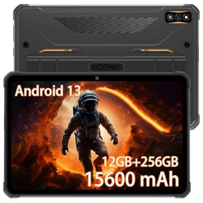 Imagen de HOTWAV R7 Tablet rugerizada 2024, 12+256GB 2TB Ampliable IP68 Batería 15600mAh 16MP+16MP Cámara 10.1&#039;&#039;HD+ Robusto 4G LTE Rugged Tableta Android 13 Tablets PC Robusta 2.4+5G WiFi/OTG/GPS/Face ID