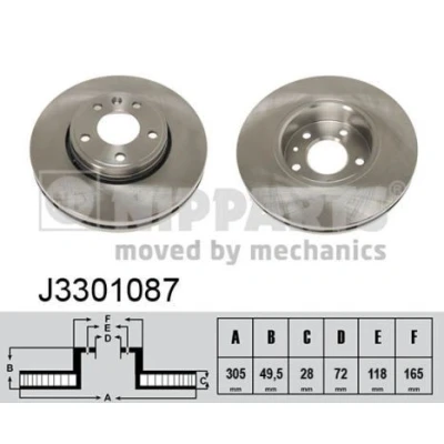 Imagen de Disco de freno NIPPARTS J3301087