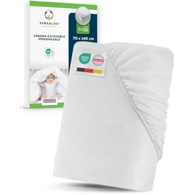 Imagen de Sensalou Protector de Colchón Impermeable Funda Cama con Falda 70x140 cm