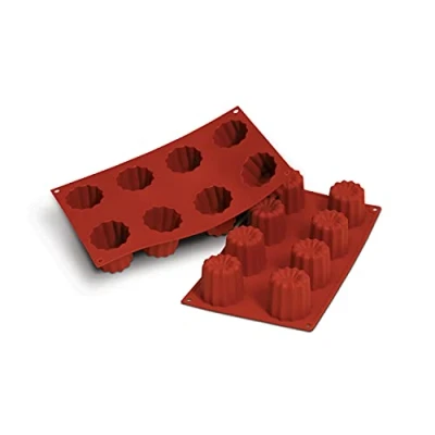 Imagen de Silikomart SF050 CANNELÉ Molde de Silicona Ø55 h 50 mm, Rojo, 30 x 17 5,5 cm
