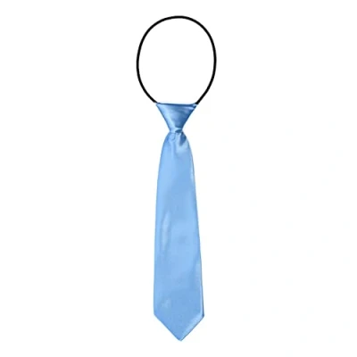 Imagen de DonDon Corbata para niños con aire de seda brillada 7 cm ancho elástico azul claro