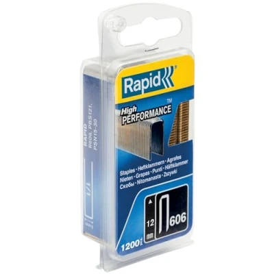Imagen de Rapid Caja de Grapas Corona Estrecha para Suelos y Paneles Madera N.º606 Acero Galvanizado, 12 mm 1.200