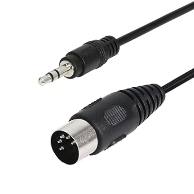 Imagen de CERRXIAN Cable MIDI DIN de 5 pines, 1.6 pies 3.5 mm (1/8 pulg.) TRS estéreo macho a pines Adaptador audio profesional premium para Bang &amp; Olufsen, Naim, Quad.Stereo Systems