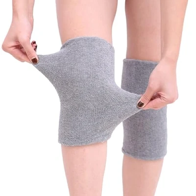 Imagen de Cysocool 1 par de rodilleras algodón grueso para invierno, cálidas, terapia, artritis, alivio del dolor rodilla, rodilleras, térmicas, protector rodilla bicicleta y