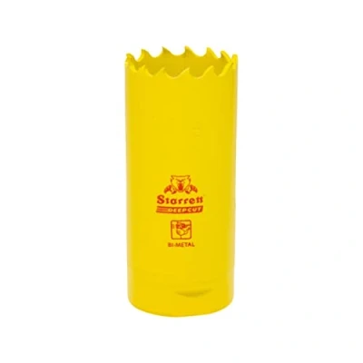 Imagen de Starrett Sierra perforadora de corte profundo DCH0136 bimetálica resistente con dientes extra cobalto HSS para metales, madera, hierro fundido, fibra vidrio, materiales plásticos 30 mm