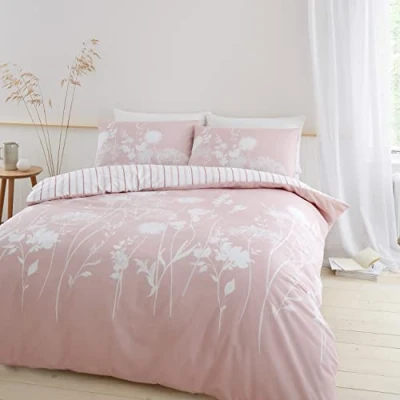 Imagen de Catherine Lansfield Meadowsweet Juego de Funda edredón Reversible con Fundas Almohada, diseño Floral, Color Rosa Rubor