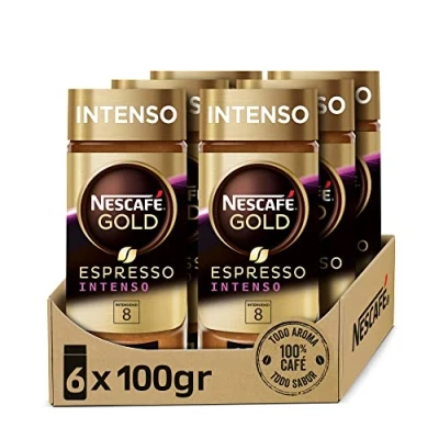 Imagen de NESCAFÉ Gold Espresso Intenso Café Soluble 100% Arábica 6 Frascos De 100G Total: 600G