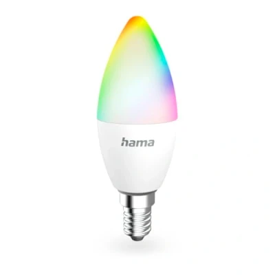 Imagen de Hama Bombilla led inteligente (Bombilla Wifi, Multicolor regulabre, E14, estándar Matter, 5W, compatible con Alexa y Google Home)