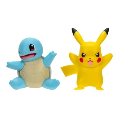 Imagen de Pokémon Battle Figure First Partner Paquete de 2 Figuras Batalla Squirtle y Pikachu Pulgadas con Detalles auténticos