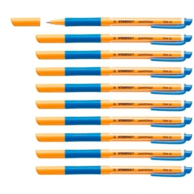 Imagen de Rollerball tinta gel de baja viscosidad STABILO pointVisco Caja con 10 unidades Color turquesa