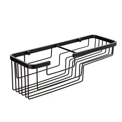 Imagen de Tatay Cestillo Black, de Aluminio anodizado Negro Mate, diseño Moderno, Rectangular a 2 Niveles, y Gran Capacidad, optimizar Espacio.