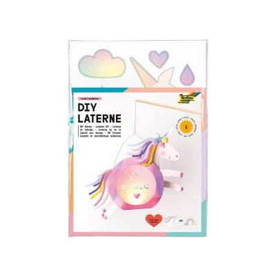 Imagen de folia 94202 Juego de linternas SWEET RAINBOW, aprox. 10 x 23 33 cm Material manualidades para una linterna, se puede diseñar como un unicornio o arco iris