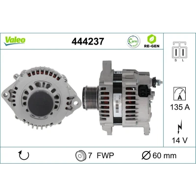 Imagen de VALEO 444237 Alternador 14V 135A OPEL: Movano A Furgón