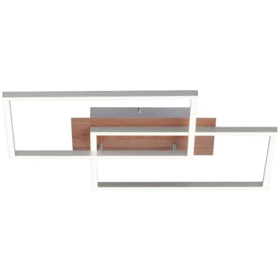 Imagen de JUST LIGHT. Plafón LED Iven, dim, acero/madera, 50,4x42cm