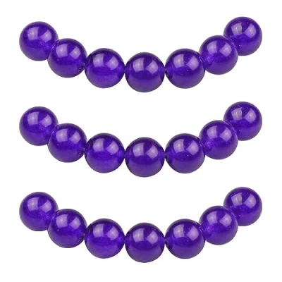 Imagen de MJDCB 6mm 60 piezas Cuentas de Piedra Jade Púrpura Redondas Sueltas Piedras Semipreciosas para Hacer Joyas Pulseras Collares