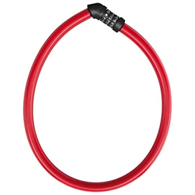 Imagen de ABUS Cerradura de Cable 4408C combinación acero 65 cm longitud con revestimiento plástico Nivel seguridad 2 Rojo
