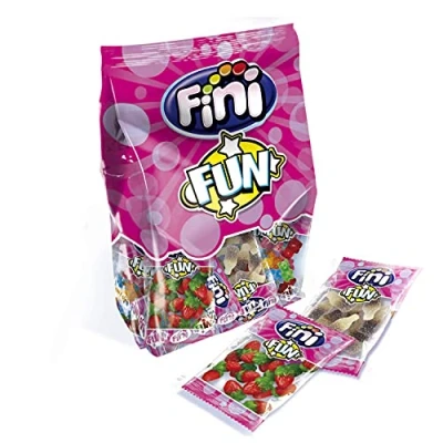 Imagen de Fini Fun Surtido Gominolas Fresas, Ositos, Moras y Coca Colas Sin Gluten 1 unidad con 18 mini bolsas (325 gr)