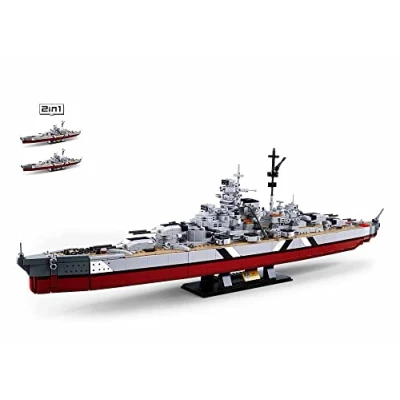 Imagen de Sluban Bloques de sujeción M38 B1102 MODELBRICKS Bismarck Battleship 2 en 1, mediano