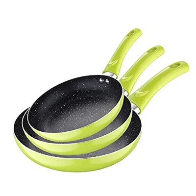 Imagen de San Ignacio Molen Sartenes Antiadherentes Set de 3 Piezas Fabricadas con Aluminio Prensado Juego 20, 24 y 28 cm Diámetro Agarre Ergonómico Soft Touch
