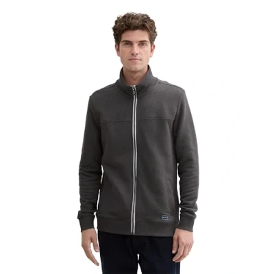 Imagen de TOM Tailor WITH Cutline Sudadera con cremallera, Hombre, Talla: XXL, Dark grey melange