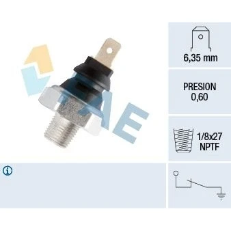 Imagen de FAE 11420 Sensor de Presión Aceite 1/8x27 NPTF 0,6 ROVER: Montego Familiar