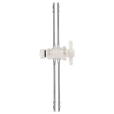 Imagen de stonylab Adaptador de Vacío Vidrio con Control Flujo, Destilación al Llave Paso PTFE para Material Laboratorio