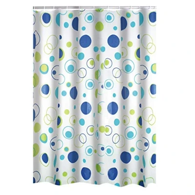 Imagen de Ridder 303080 Kreise Cortina de Ducha con Estampado (180 x 200 cm), Color Blanco círculos