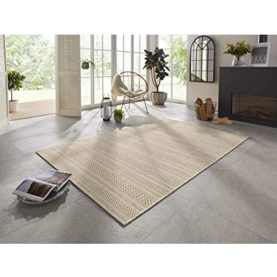 Imagen de ELLE Decoration Arras Alfombra para Interior y Exterior, Aspecto Hecho a Mano, diseño Moderno, Tejido Plano, Resistente la Intemperie, terraza, balcón, salón, Cocina, Oficina Dormitorio,