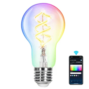 Imagen de Aigostar Bombilla Inteligente Alexa, LED E27 RGBW 4.9W 420LM, WIFI A60 2700K, Vintage Compatible con Alexa/Google Home, Filamento Luz Cálida, 1 Unidad