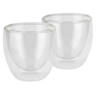Imagen de APS 10370 TWINZ Juego de 2 vasos doble pared, ideal para café expreso, diámetro 6 cm, altura 6,5 80 ml
