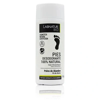 Imagen de Desodorantes Pies Polvo 100gr. Peidra de Alumbre. Elimina el Mal Olor. Antitranspirante. Antiséptico. Desodorante para y Calzado. Sin Aluminio ni Parabenos. 100% Piedra Alumbre Natural.