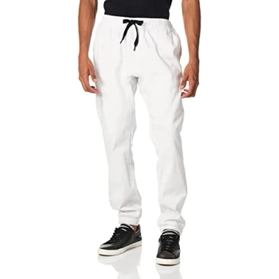 Imagen de Southpole Pantalones deportivos básicos de sarga elástica para hombre, tallas regulares y grandes altas, blanco, M