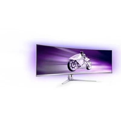 Imagen de Philips Evnia 49M2C8900L Monitor Curvo OLED DQHD de 49 Pulgadas, 144 Hercios, 0,03 ms GtG, HDR400, Ambiglow, FreeSync Prem. Pro (5120x1440, HDMI 2.1, DisplayPort 1.4, USB C, concentrador USB) Blanco