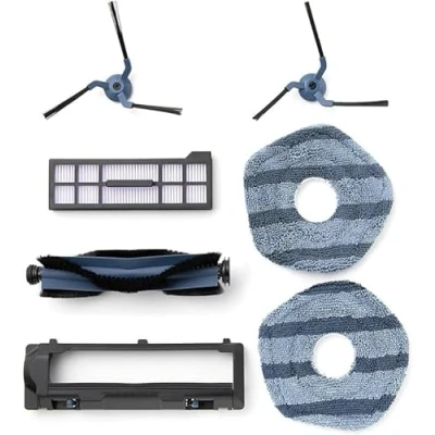 Imagen de Set de repuestos para robot aspirador eufy X10 Pro Omni, 1x cepillo rodante con cerdas y goma, protección cepillo,2 x cepillos laterales, filtro lavable 2x toallitas