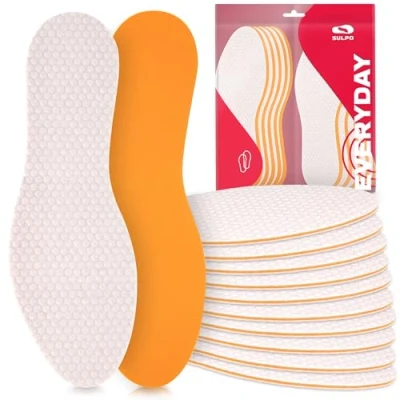 Imagen de SULPO 10 pares de plantillas con un fresco aroma insertos contra el sudor pies zapatos para hombre y mujer anti olor suelas/talla 36 47., color Blanco, talla 44 EU