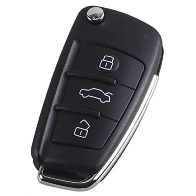 Imagen de Heart Horse 3 Botones Funda Plegable Llave remota para A2 A3 A4 A6 A6L A8 Q7 TT, reemplazo Remoto,A4 Mando a Distancia de Coche