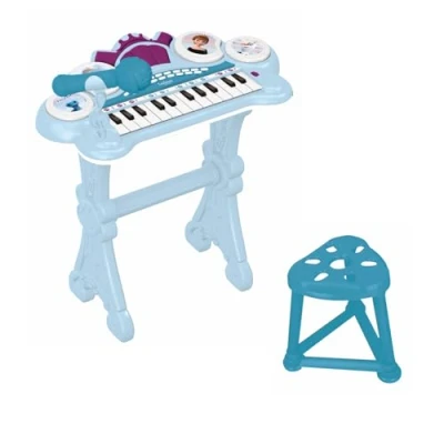 Imagen de Lexibook, Frozen, Teclado electrónico con Asiento, micrófono, Reproductor MP3, Efectos de Sonido, melodías demostración, Azul/Morado, Color (K707FZ)