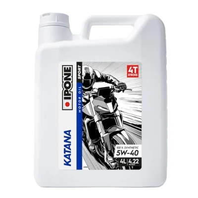 Imagen de IPONE Aceite Motor Moto 4 Tiempos 5W40 Full Power Katana 100% Sintético con Esteres Cambio de Marcha Más Suave Bidón 4L