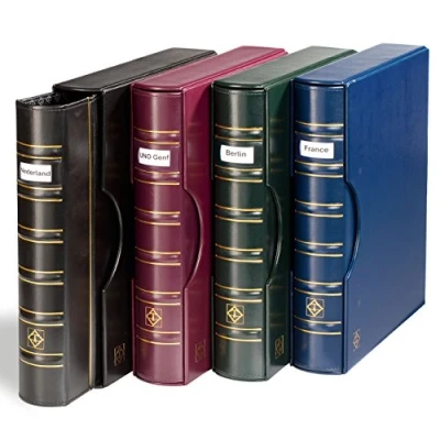 Imagen de Leuchtturm 338604 Álbum portamonedas GRANDE carpeta de anillas en diseño clásico SIGNUM incluye funda protectora rojo