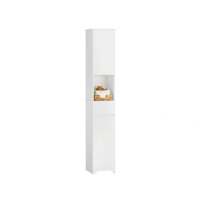 Imagen de SoBuy Armario Alto de Baño Mueble Auxiliar Columna con 1 Comportamiento Abierto Cajón y 2 Puertas 30 x 170cm BZR109 W ES