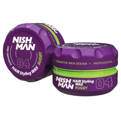 Imagen de NISHMAN 04 Hair Styling Wax Rugby Cera para el cabello (150 ml, talla XL), color morado