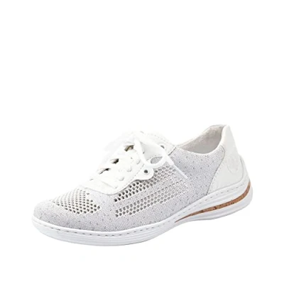 Imagen de Rieker Frühjahr/Sommer M3506, Zapatillas Mujer, Blanco (White/Silver/Weiss 80), 36 EU