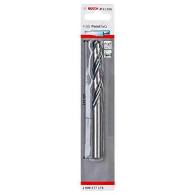Imagen de Bosch Professional Hombre Broca helicoidal HSS PointTeQ (para metal, 11 x 94 142 mm, accesorio de taladro), Na, diámetro mm