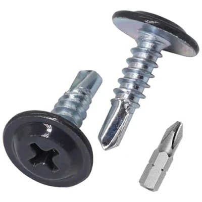 Imagen de SKIR&#039;CO Tornillos autoperforantes pintados (4,2 x 16 mm, cabeza de armadura modificada Phillips, tornillo chapa metálica, oblea (150, gris antracita RAL 7016)